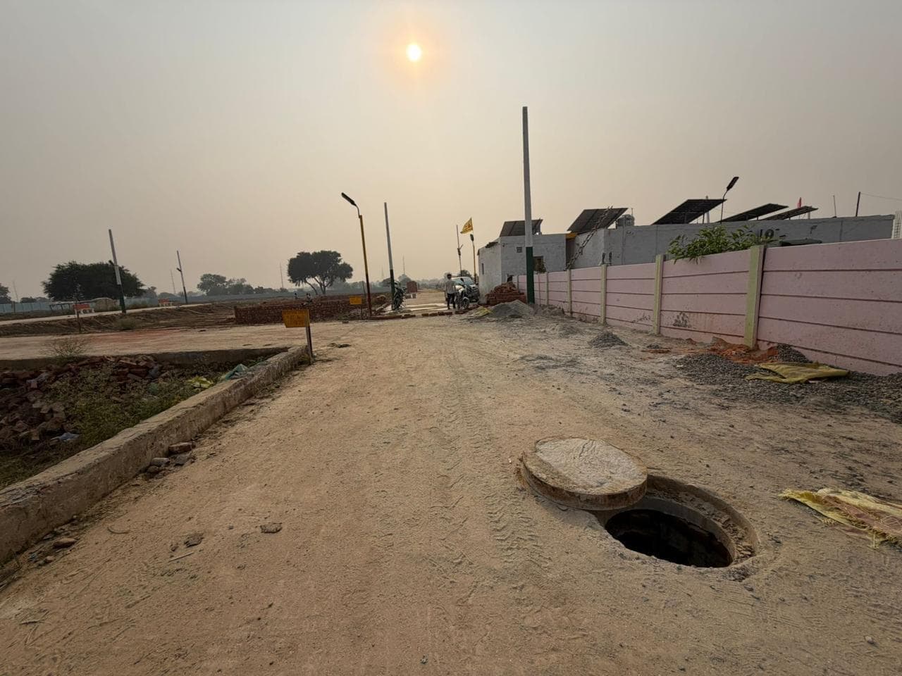 Actual Ashiyana Green site development road and boundary wall
